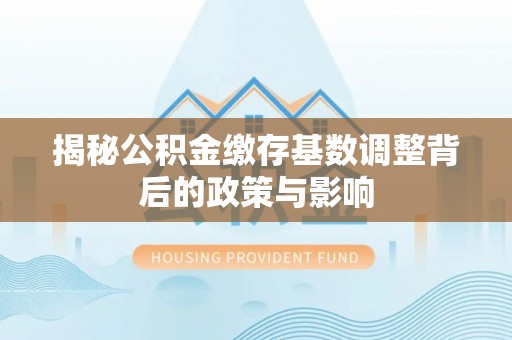 南屯揭秘公积金缴存基数调整背后的政策与影响