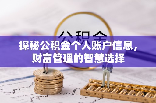 南屯探秘公积金个人账户信息，财富管理的智慧选择